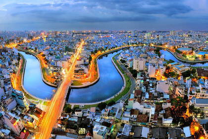Ho-Chi-Minh Stadt aus der Vogelperspektive