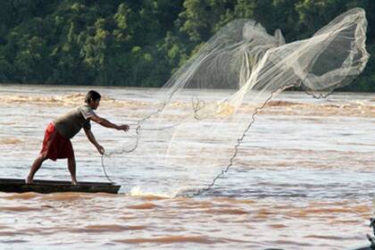 Fischer im Mekongdelta